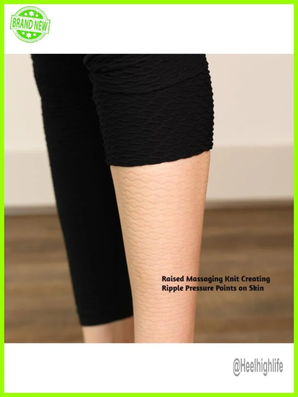 Compression Leggings with Bio Ceramic Micro-Massage Knit High Waist Ankle Length
